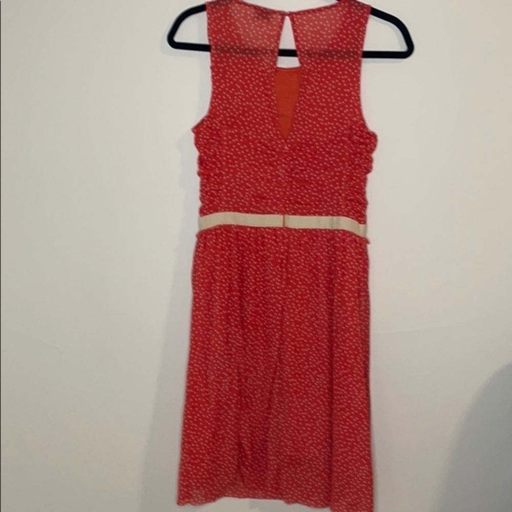 Anthropologie Postmark Coral Polka Dot Dress - Picture 7 of 10